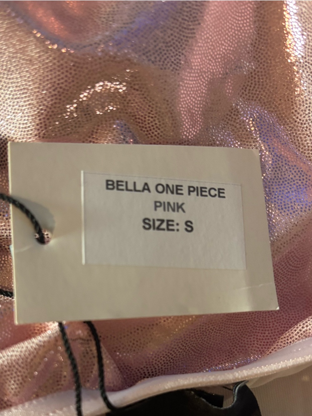 NWT LESLIE AMON Bella One-piece Swimsuit in Metallic-nylon Pink Size Small - Picture 6 of 6